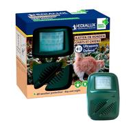 Edialux Répulsif Ultrason pour Chats et Chiens extéRieur, fréquences réglables Contre Animaux, Protection de Jardin résistante aux intempéries avec Couverture 200 m2, Installation Facile