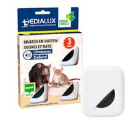 Edialux Répulsif ultrasons Souris et Rats Lot de 3 pour IntéRieur, Ondes sonores Anti rongeurs, Solution sans Danger pour Animaux, Chaque Appareil Couvre 90 m2