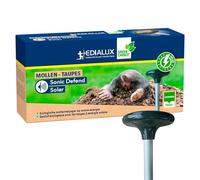 Edialux Répulseur Solaire pour Taupes avec Sons et Vibrations système répulsif ultrasonique écologique pour Jardin Protection Jusqu’à 350 m² résistant aux intempéries