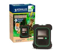 Edialux Repulsif Animaux Ultrason extérieur avec Flash LED détection de Mouvement fréquences réglables Couverture 200 m2 IP44 résistant aux intempéries