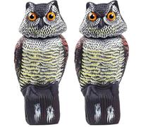 Ediesi Anti-Pigeons Effaroucheur Oiseaux, Chouette, Hibou - Répulsif Oiseaux Extérieur pour Jardin, Potager et Terrasse, avec Tête Rotative 360°, Naturel et Réaliste (Lot de 2)