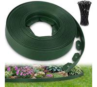 Ediesi, Bordure Jardin extérieur 20 m Flexible, Bordure de Jardin Plastique résistante 5 mm, délimiteur Gazon allées parterres, Installation Facile avec 60 piquets (Vert, 20 mètres)