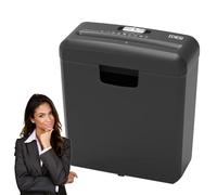 Ediesi, Destructeur de Documents, pour Maison et Bureau, Broyeur Papier, jusqu'à 6 Feuilles, pour Cartes de crédit, CD et DVD, Portable avec Poubelle de 10 litres