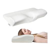 Edihome, Oreiller Ergonomique Cervical, Viscoélastique, 50 x 30 x 10 cm, Mousse à Memoire de Forme, avec Housse en Coton Double, Hypoallergénique