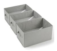 edihome, Rangement Dressing pour Vêtements - Organisateur Placard et Tiroir à Sous-Vêtements, Boîte de Rangement - Chaussettes, Culottes, T-Shirts (Pack 3 - Sans Compartiments - Gris Clair)