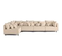 Edinburg - canapé modulable d'angle réversible 5 places - en velours côtelé - Beige Beige G