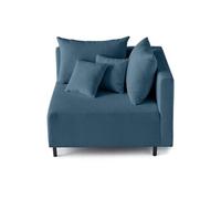 Edinburg - module d'assise d'angle droit - en velours côtelé - Bleu