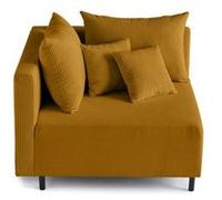 Edinburg - module d'assise d'angle gauche - en velours côtelé - Jaune Jaune G