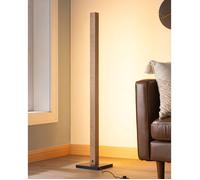 EDISHINE Lampadaire LED en bois 3000K - lampe sur pied dimmable 800LM - interrupteur à pied - H117,5cm - Boho Vintage