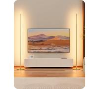 EDISHINE Lot de 2 Lampadaires, Dimmables, Hauteur Réglable, Doré | 3000 K Blanc Chaud, Fonction Mémoire, Interrupteur au Pied, Jusqu'à 146 cm, Lampadaire Moderne pour Chambre et Bureau