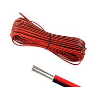 Editbar Fil électrique 22 AWG - 15 m - 2 fils rouge/noir - Câble en silicone en cuivre étamé - Doux et flexible - Câble 12 V pour bandes LED monochromes - Éclairage, électronique, blocs d'alimentation