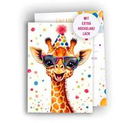Edition Colibri 10 cartes d'invitation pour anniversaires d'enfants, filles et garçons, anniversaires animaux, invitations rigolotes, girafe, cartes d'invitation pour ados, A6