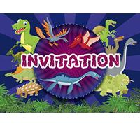 Edition Colibri (11075 FR Lot de 10 Cartes d‘invitation DINOSAURES en Français pour un anniversaire d‘enfant ou pour une fête sur le thème de la Préhistoire