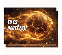 Edition Colibri Carte d'invitation d'anniversaire - Motif de ballon de foot | Lot de 10 cartes plates (A6) - Verso à écrire
