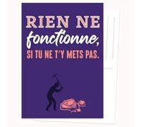 Edition Colibri Carte postale - Motif graphique violet | Lot de 10 cartes plates (A6) - Verso à écrire