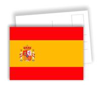 Edition Colibri Cartes postales Drapeau Espagne - Motif emblématique rouge et jaune - Pour les fans de Madrid et Barcelone - Lot de 10 cartes plates (A6) - Dos pour écrire