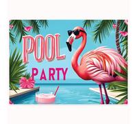 Edition Colibri Pool Party Lot de 10 cartes d'invitation au format A6 - Motif flamant rose avec motif d'été - Invitation pour toute fête estivale et fête à la piscine - Ensemble de qualité supérieure