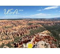 Edition Seidel Calendrier de qualité supérieure aux États-Unis - Largeur incroyable 2026 - Format A3 - Calendrier mural naturel - Parcs nationaux américains - Yosemite Joshua Monument Valley Canyon