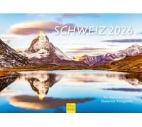 Edition Seidel Calendrier mural Suisse 2026 de qualité supérieure - Format A4 - Calendrier mural Europe Grisons Genève Tessin Zurich Wallis Thurgovie Berge Nature Werner Dieterich