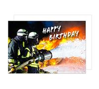Edition Seidel Carte d'anniversaire de qualité supérieure avec enveloppe. Carte de vœux Billet Happy Birthday homme femme marque pompiers (G3433 SW023)