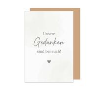 Edition Seidel carte de condoléances premium avec enveloppe. Message nos pensées sont avec vous compassion réconfort espoir force confiance (T1300 SW026)
