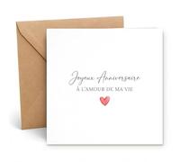 Edition Seidel Premium Carte d'anniversaire carrée avec enveloppe. Carte de vœux française Joyeux Anniversaire pour Hommes Femmes Partenaire amour de ma vie Cœur (GQ811 SW026)