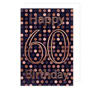 Edition Seidel Premium XXL carte d'anniversaire pour le 60e anniversaire avec enveloppe. Carte de vœux format DIN A4 Happy Birthday pour homme femme élégant (A4-G1040)