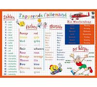 EDITIONS ARIS Sous-main et Set de table éducatif 30x42 Plastifié, effaçable"J'apprends l'Allemand"
