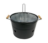 Edm 32 Cm Seau à barbecue Avec grille Noir Noir One Size