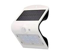 EDM Applique solaire 1,5 W 220 lm rechargeable. Capteur de présence (2-6 m) couleur blanche 9,5 x 7,3 x 13 cm