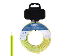 Edm Câble électrique unifilaire - Jaune/Vert 20 m