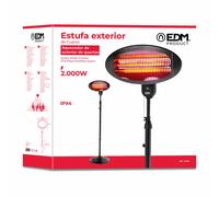 Edm Chauffage d'appoint au quartz 2000 W Noir