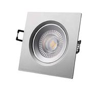 EDM Downlight LED encastrable, carré cadre, 5 W 380 lm 4000 K, chrome mat