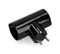 EDM E40058 Fiche double noire Blister avec bakélite T/Tl 16 A, Noir, 250 V