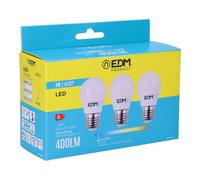 Edm Lot de 3 ampoules LED E27 5 W - Blanc froid 6400 K