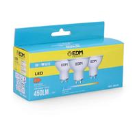 Edm lot de 3 ampoules LED GU10 - 6400K