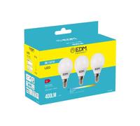 Edm lot de 3 ampoules LED sphériques E14