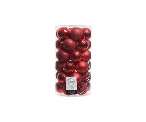 EDM Lot de 37 Boules de Noël - Rouge