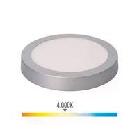 Edm Plafonnier LED rond - Blanc chromé
