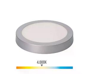 Edm Plafonnier LED rond - Blanc chromé