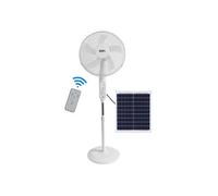 EDM Ventilateur sur pied 33523 blanc 25 W solaire