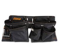 EDMA - Ceinture Poche à Outils en Nylon - Sac Porte Outils avec 12 Rangements pour Bricoleur - 2 Porte Marteaux - Sangle Réglable - 280055 - Outil de Travaux pour Professionnel et Particulier