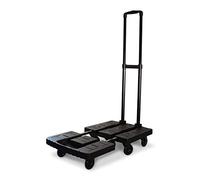 EDMA - Support à Roulettes Modulable 58 x 40 cm avec Poignée Escamotable - Plateau en Résine - Charge 220 kg - Idéal pour Déménagement et Travaux - 257355 - Plaque Roulante Légère et Compacte