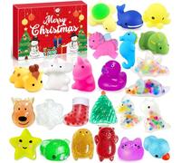 Edmirfun Calendrier de l’Avent 2026, 24 PCS jouets Squish,Garçons Filles | Anti-Anxiété,Jouet Portable,compte à rebours noël,Cadeaux surprises de Noël pour Enfant 4 5 6 7 8 9 10 ans,Fêtes Décoration