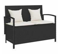 EDNRSOG Banc de jardin avec espace de rangement et coussin en rotin | Résistant aux intempéries, mécanisme à ressort à gaz, housse amovible et lavable, sac intérieur étanche