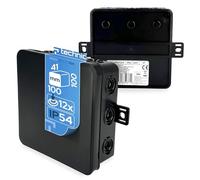 EDO Boîte de Dérivation IP54 Hermétique 100x100x41 mm Noire | 12 Entrées - Flexible et Sans Halogène - Boîte de Jonction avec Sorties et Fermeture à Clip Intérieur et Extérieur