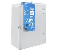 EDO Boîtier de Jonction Étanche de Distribution IP65 400x500x180 mm Gris | En Saillie Coffret Armoire Électrique en ABS avec Plaque de Montage - Installations Murale pour Int./Ext.