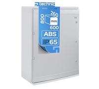 EDO Boîtier de Jonction Étanche de Distribution IP65 600x800x260 mm Gris | En Saillie Coffret Armoire Électrique en ABS avec Plaque de Montage - Installations Murale pour Int./Ext.