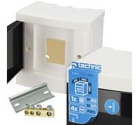 EDO Coffret Électrique Apparent 1 Rangée pour 4 Modules IP40 IK07 | 14 x 14 x 9,5 cm - Boîtier de Distribution en ABS Blanc - Tableau Électrique Intérieur pour Garage, Atelier, Maison