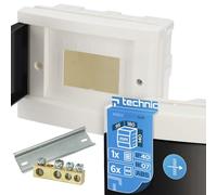 EDO Coffret Électrique Apparent 1 Rangée pour 6 Modules IP40 IK07 | 14 x 18 x 9,5 cm - Boîtier de Distribution en ABS Blanc - Tableau Électrique Intérieur pour Garage, Atelier, Maison
